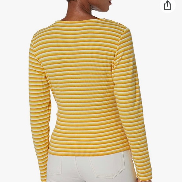 Kendall and Kylie yellow stripped ballet wrap top, nwt - Picture 4 of 6